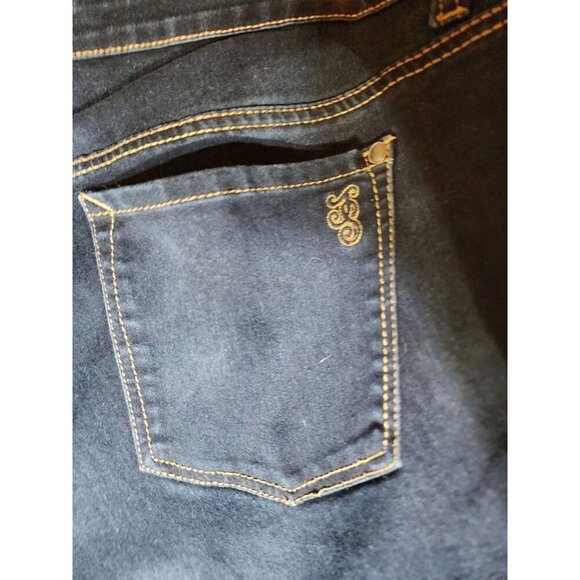 Jessica Simpson junior Plus Size 24 Dark Blue Denim Kiss Me Skinny Jegging Jeans - Picture 7 of 7